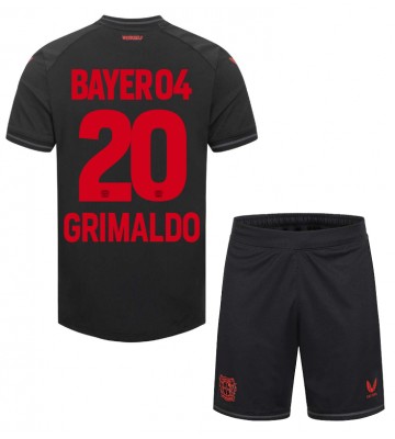 Bayer Leverkusen Alejandro Grimaldo #20 Primera Equipación Niños 2023-24 Manga Corta (+ Pantalones cortos)